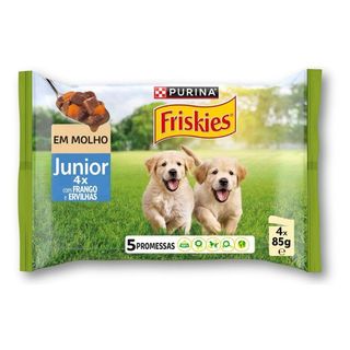 Comida Húmida p/ Cão Júnior - Frango em Molho - Friskies 4x100g