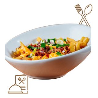 Patata Frita con Tocino y Cebolla