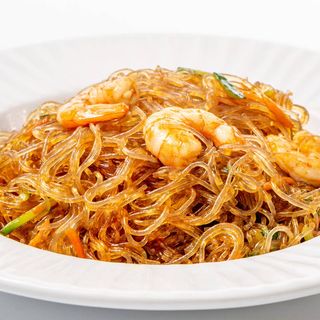 228. Spaghetti di soia con gamberi