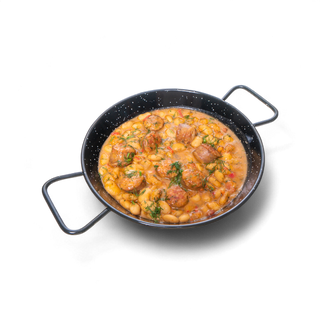 Fasole iahnie cu cârnați de casă afumați  450g