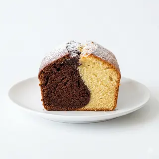 Bizcocho Mitad Chocolate Y Mitad Vainilla