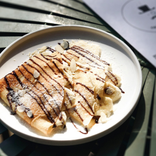 Crepes with chocolate and banana