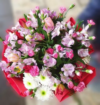 Alstremeria z goździkami mała