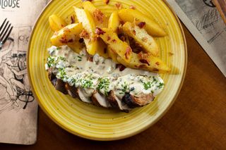 Pork sirloin forestier