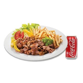 Kebab no Prato + batata + bebida