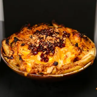 Fries cheese bacon and sweet onion