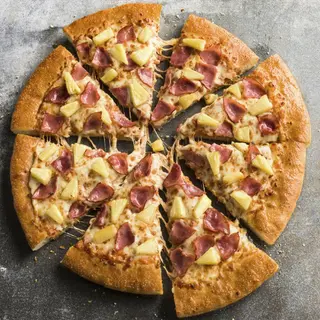 Hawaii Chicken pizza with fries