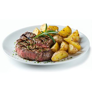 Entraña De Vaca Con Patatas