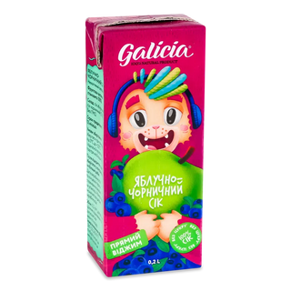 Сік Galicia яблучно-чорничний 0.2 л