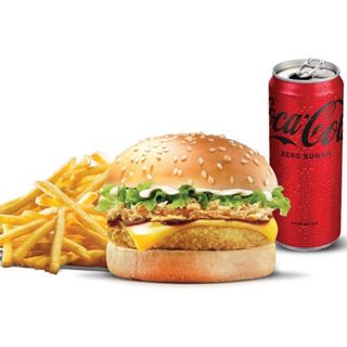 Menu burger bif  patatine fritte e bibita 