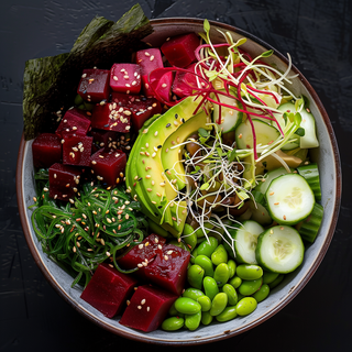 Vegan Veggie poke bowl - Веган зеленчуково поке и суши ориз