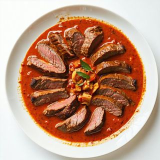 107 - Carne mista in salsa cremosa piccante