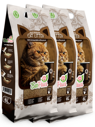 3бр. Котешка тоалетна от кафе Eco Paws неутрализира 99.5% миризмите