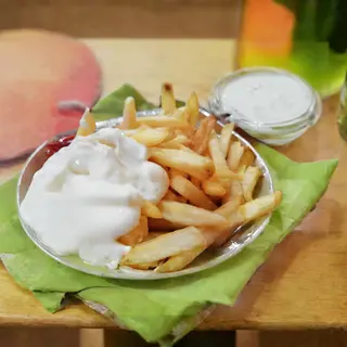 Patatine fritte con salse bbq - grande