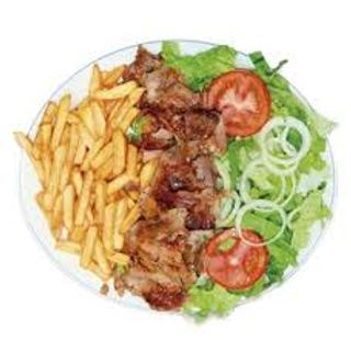Plato Kebab Con Patatas Y Carne