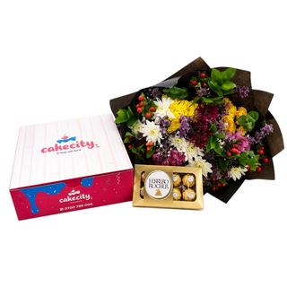 Festive Celebration Cake + Floral Bundle