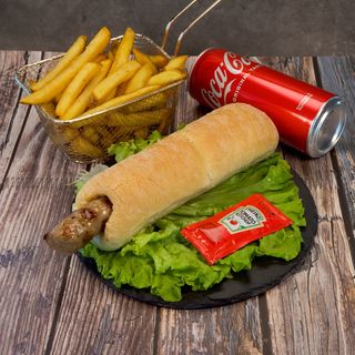 Меню Хотдог + Картофки + Coca cola напитка кен