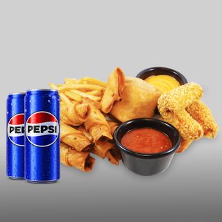 Box + Dve limenke Pepsi 0.33l