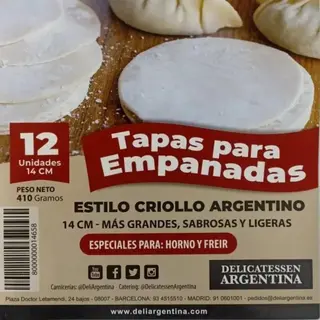 Pack 5 ud.Tapas Empanadas DeliArgentina  14 cm (4081)