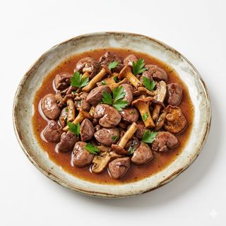 Riñones Con Champiñones Al Jerez