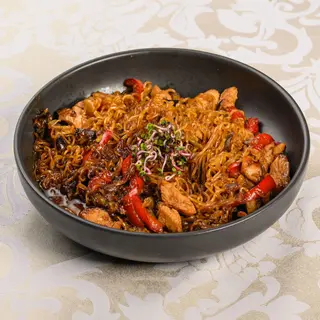 Pui teriyaki cu legume și taietei