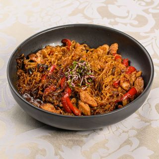 Pui teriyaki cu legume și taietei