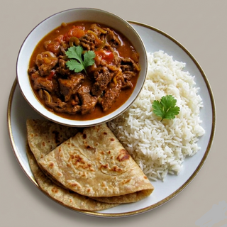 Beef + chapati + rice