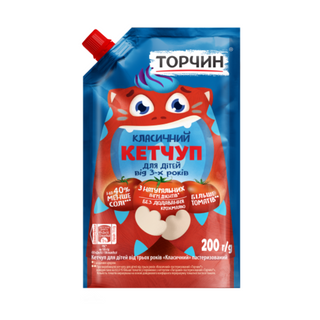 Кетчуп "Дитячий Класичний" ТМ "Торчин", 200г (54206)