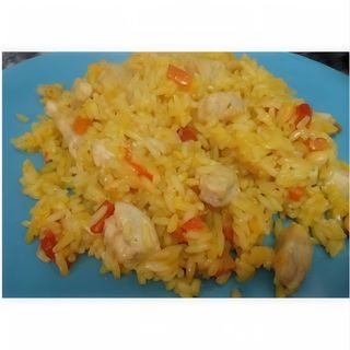 Arroz con pollo en salsa curry