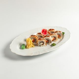  Унагі  з сиром філадельфія та ікрою тобіка (310г)