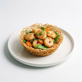 Gambas En Nido De Golondrina