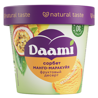 Мороженое премиум DAAMI "Сорбет манго-маракуйя" (0,100 кг)