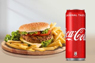 Double burger + Coca -Cola