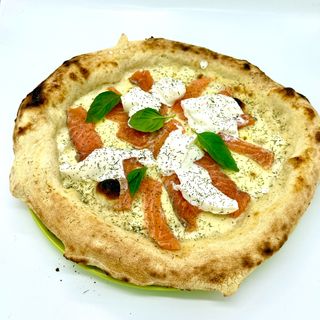 Pizza de Salmó Burrata (32 Cm.)