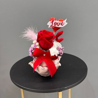 Rosa ( roja ) preservada con caja y decoration 