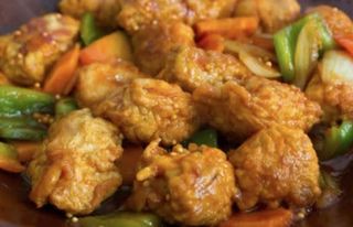 Maiale con verdura mista