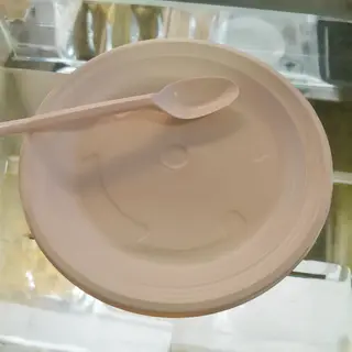 Plate 1. and spoon 1. plastic