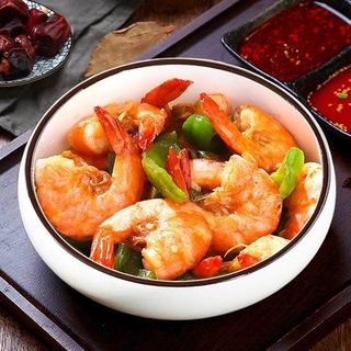 Gambas Sichuan picante