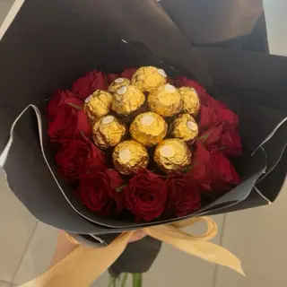 Bouquet avec chocolat ferero
