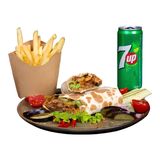 პატარა კომბო ,ქათმის შაურმა ბადრიჯნით, ფრი სასმელი