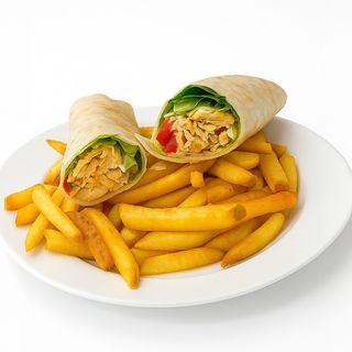 Wrap de pollo con patatas fritas