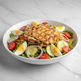 Ensalada mixta de vegetales con pollo