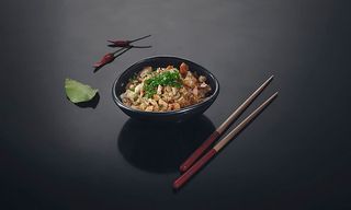 შემწვარი ბრინჯი ზღვის პროდუქტებით