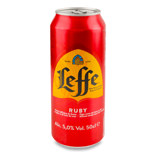 Пиво Leffe Ruby з/б (0,5л)