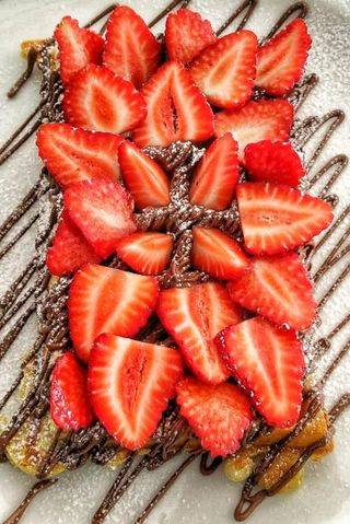 Waffle Bruxelas Nutella Morangos