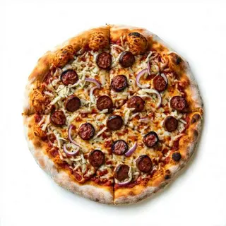 BocaPizza De Salchichas, Bacon Y Queso