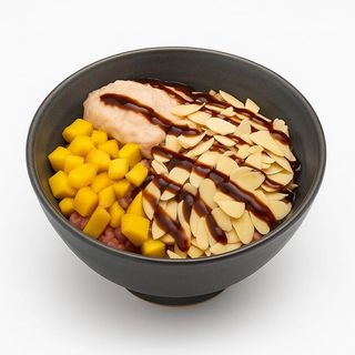 POKE SMOKED (Riso rosa, salmone affumicato, mandorle, mango, EEL sauce) 