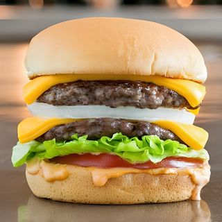 Double Burger With Chips