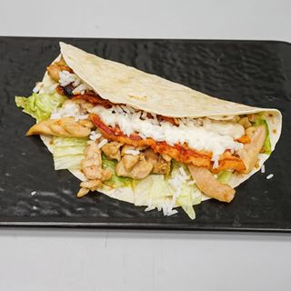 Fajitas con pollo e bacon