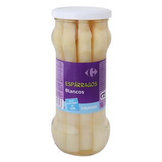 Espárragos Blancos Gruesos Bajo Contenido en Sal Carrefour 205 Gr.